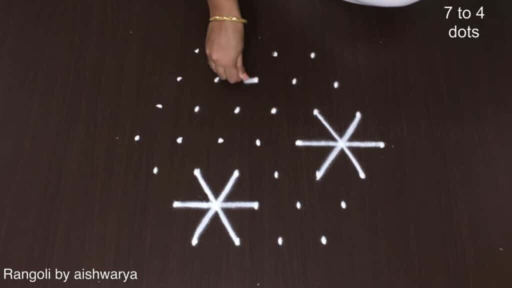 7×4 dots star rangoli
