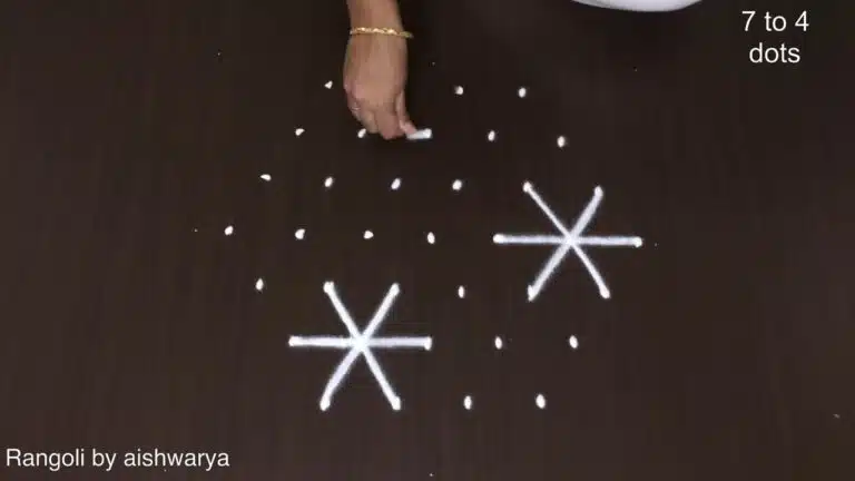 7×4 dots star rangoli