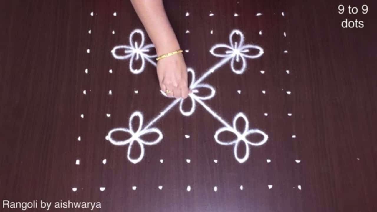Latest Trendy Rangoli With 9×9