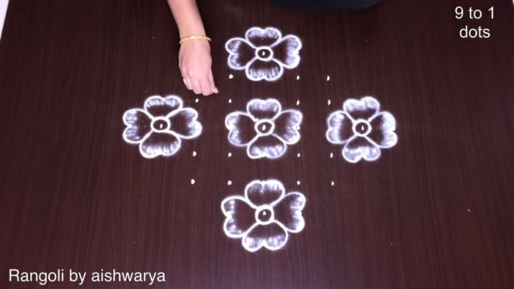 shaded flower rangoli