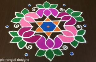 Lotus Flowers Rangoli Designs for Sankranti
