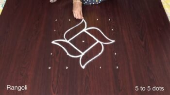 Lotus Pulli Kolam Rangoli Design