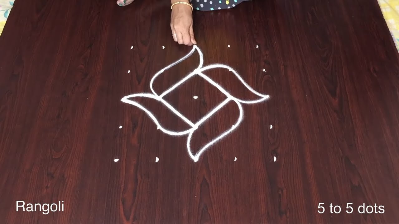 Lotus Pulli Kolam Rangoli Design