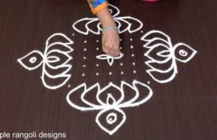 Lotus Rangoli Design 15 1 Dots