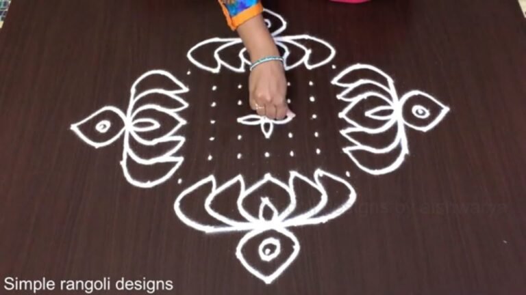 15-to-1 dot lotus rangoli
