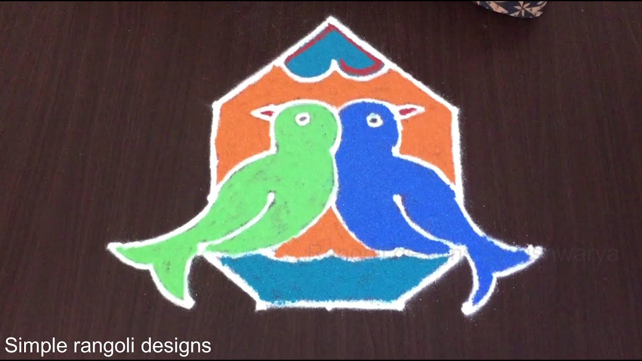 Love Birds Rangoli Designs