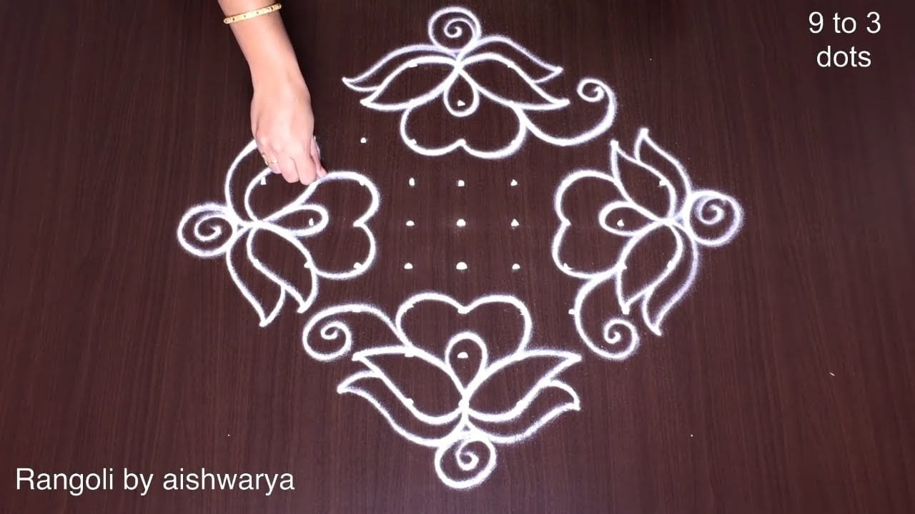 Magnificent Kolam 9x3x3 Stunning Muggulu