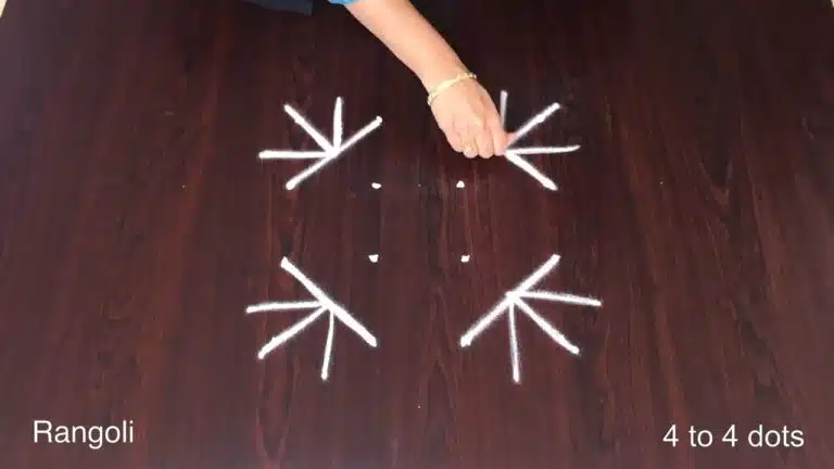 Margazhi kolam with 4 dots
