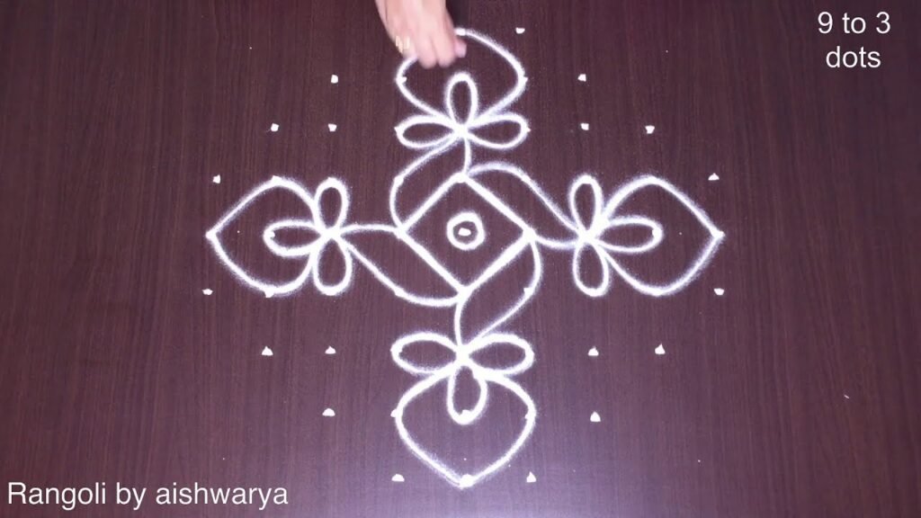 9×3×3 dots Margazhi flower kolam