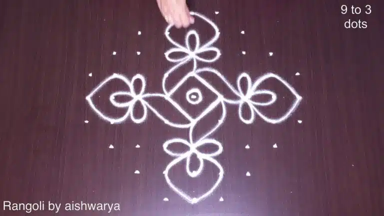 9×3×3 dots Margazhi flower kolam