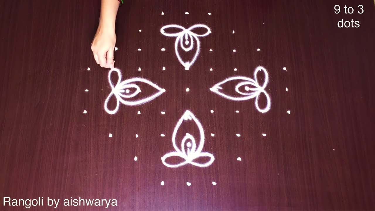 Medium Size Kolams With Dots