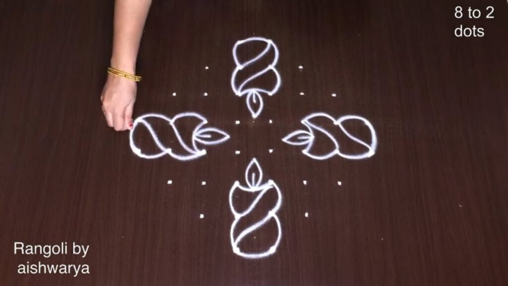 merry christmas candle rangoli design 6104