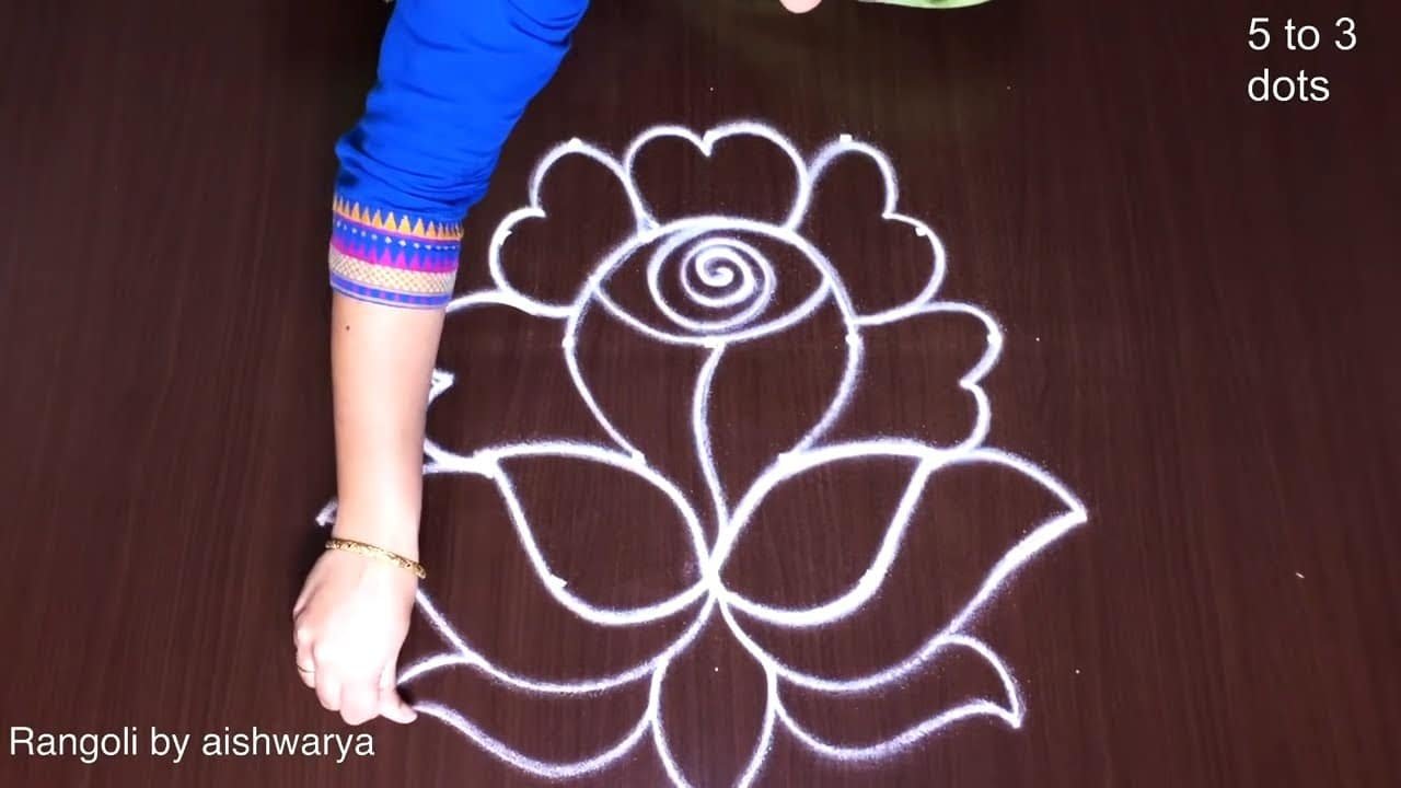 Middle Dots Festival Rose Flower Kolam