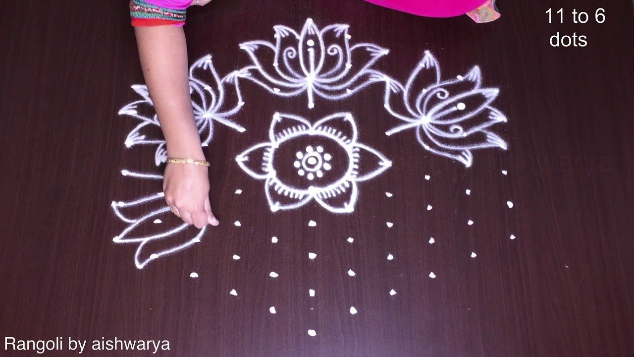 Middle Dots Six Lotus Muggulu