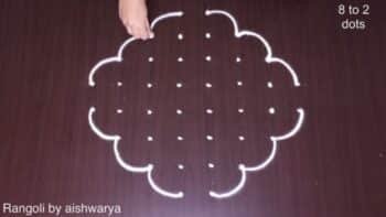Modern Rangoli With Dots 8
