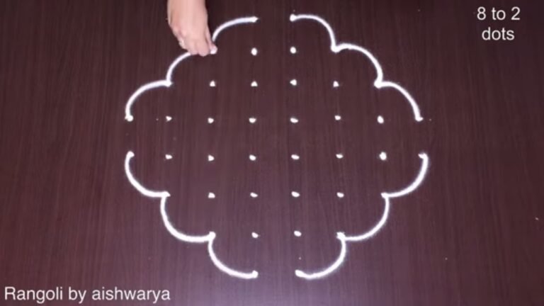 modern rangoli with 8 dots