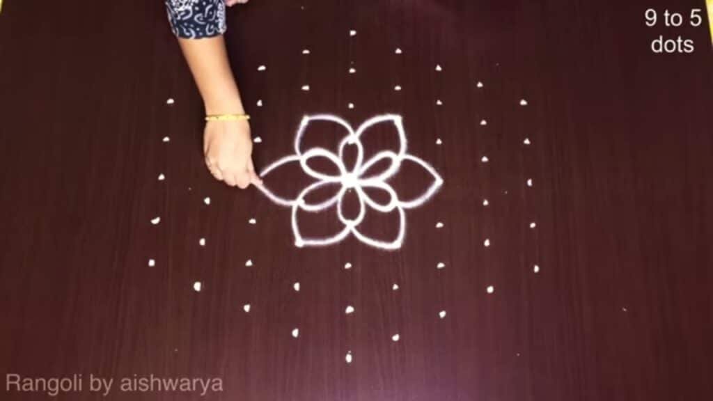 rose flower kolam