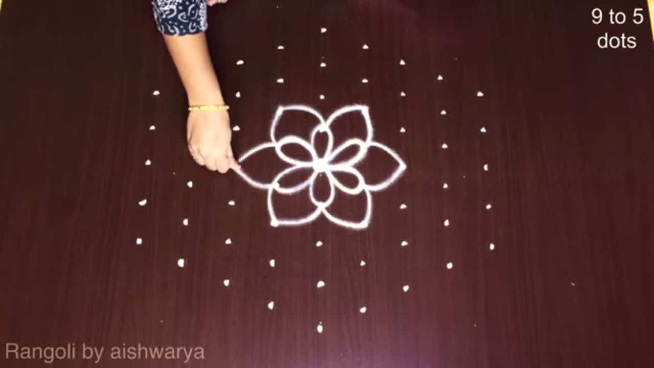 Most Satisfying Rose Flower Kolam