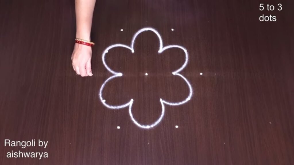 5 dots flower muggu