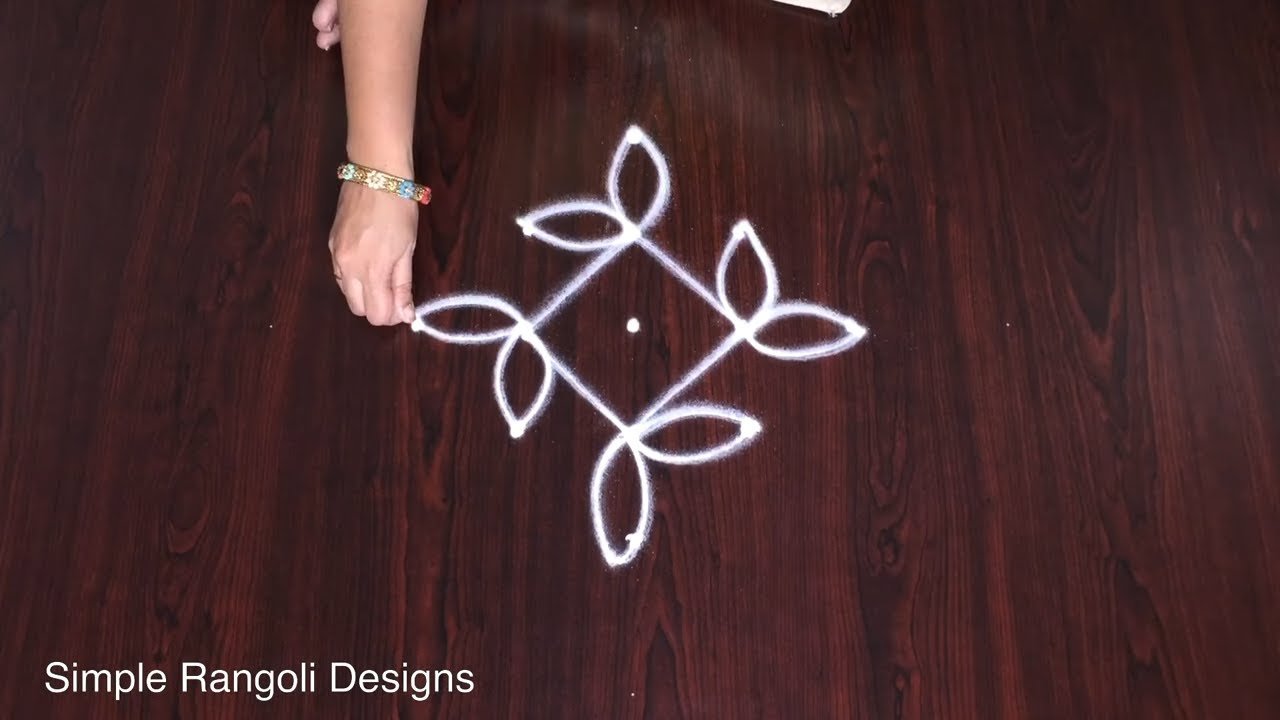 Muggulu Designs Simple With 5 Dots