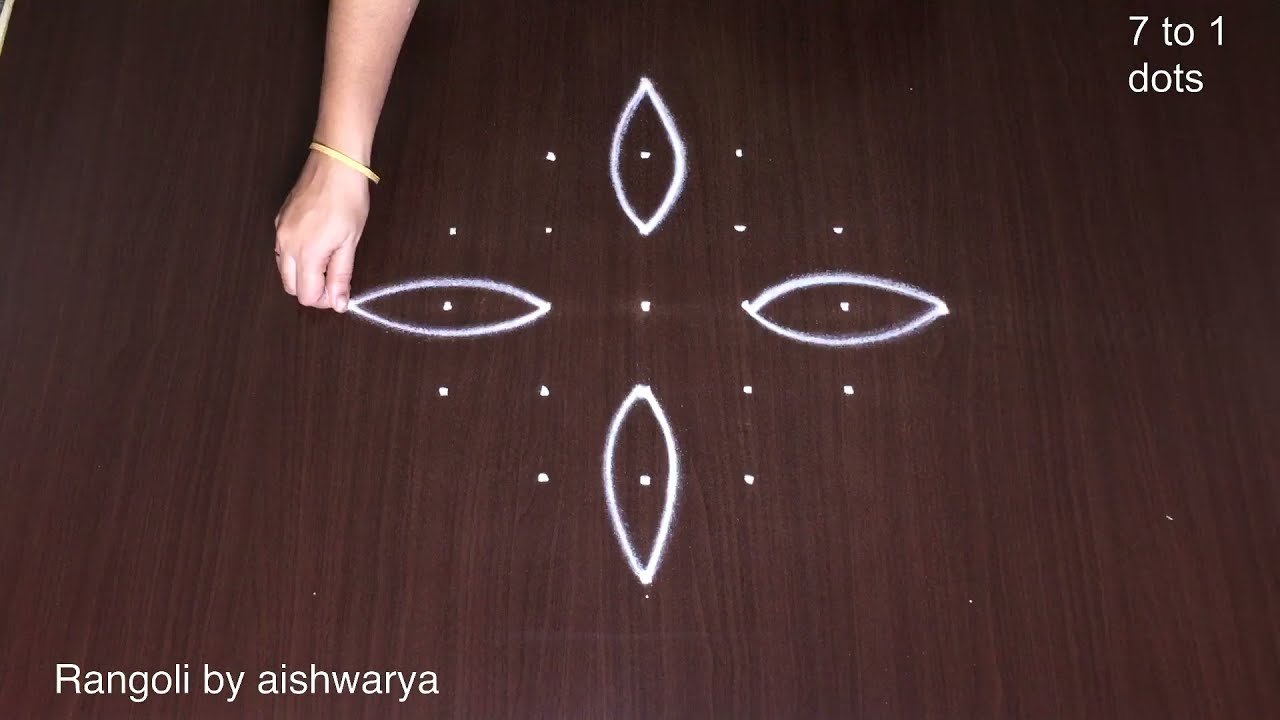 Muggulu Designs With 7 Dots