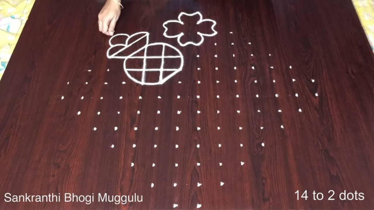 Muggulu for Bhogi Kolam