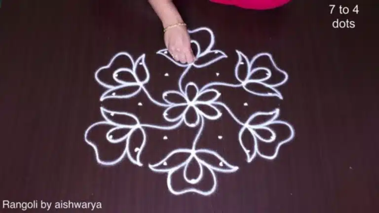 7×4 dots Sankranti muggulu