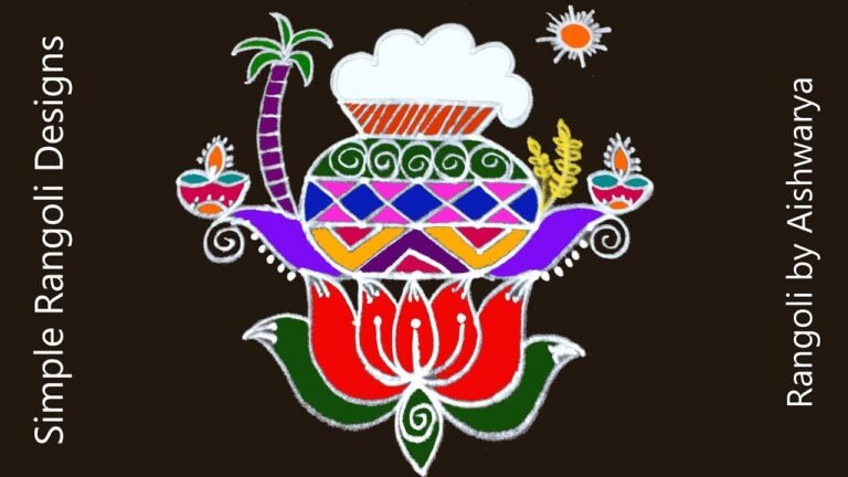 colourful Bhogi kundalu rangoli