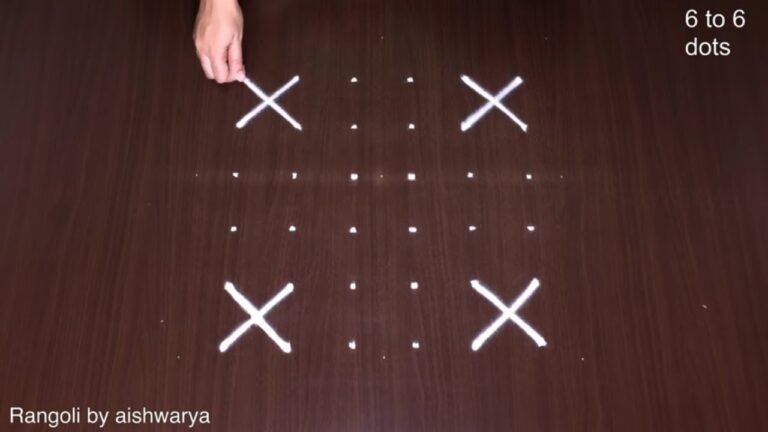 6×6 dots Navratri kolam