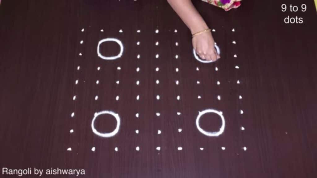 9-to-9 dot Navratri kolam
