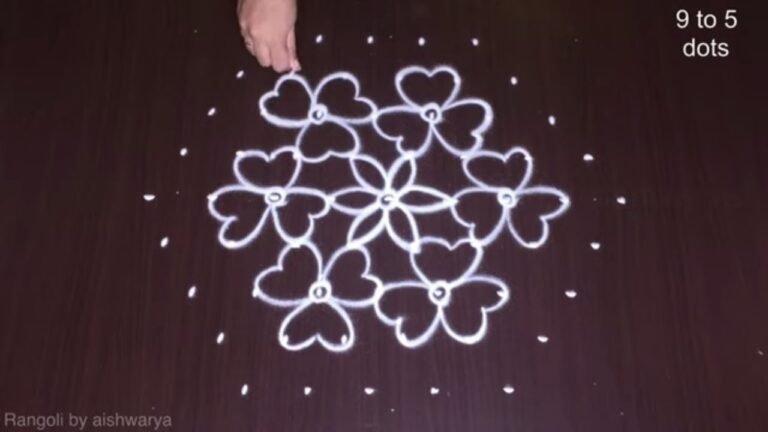 9×5 dots apartment kolam