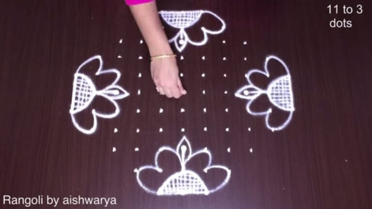 11×3×3 dots diya kolam