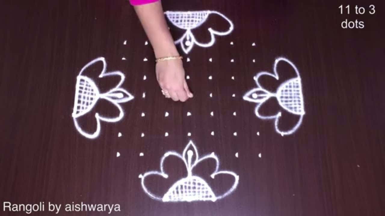 New Diya Kolangal 11x3x3 Dots