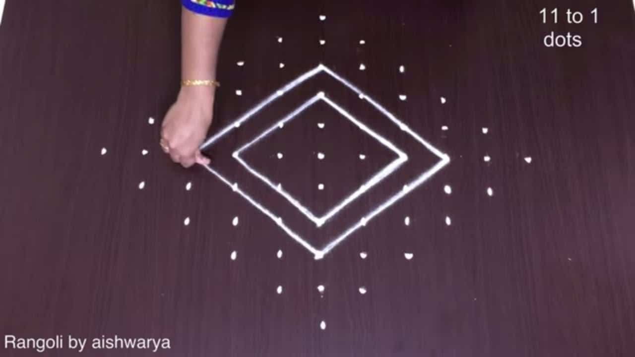 New Easy Deepam Padi Kolam