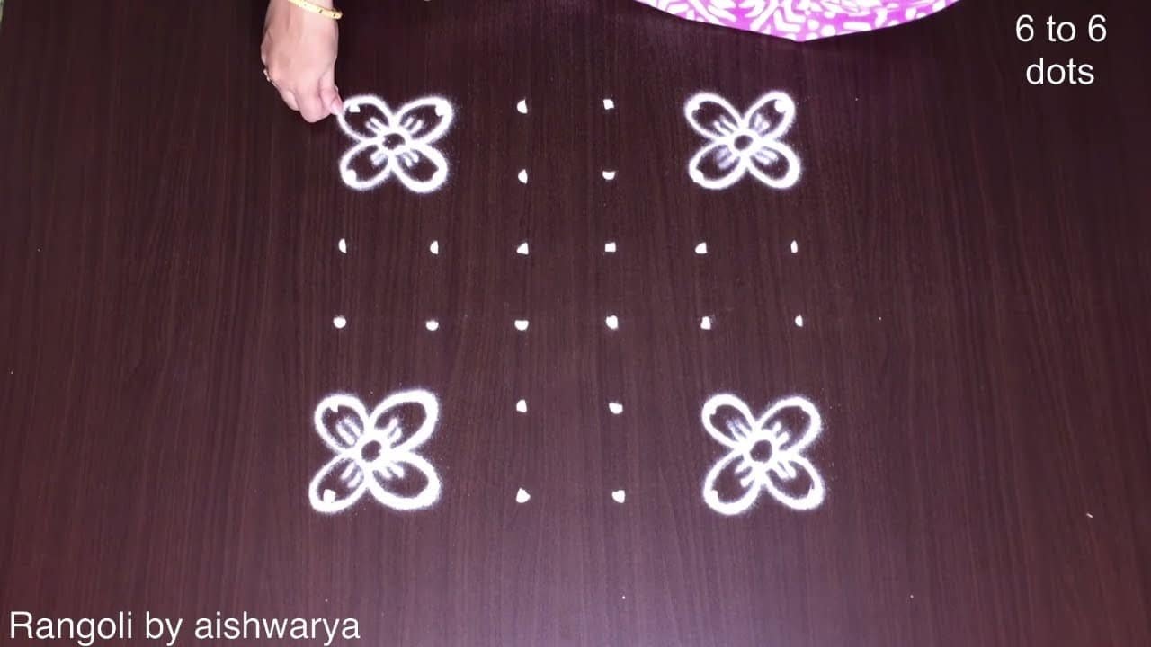 New Flower Kolam Andamaina Puvvu Rangoli