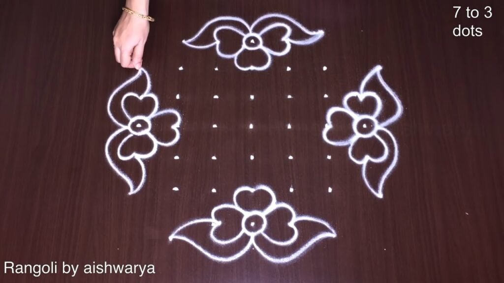 flower kolam for learners