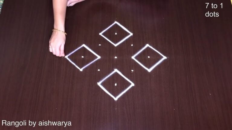 New Latest 7 X 1 Dots Kolam