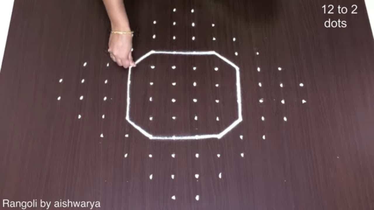 New Margazhi Kolam 12-2 Dots