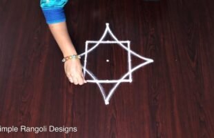 New Model Flower Kolam With 5 Dots