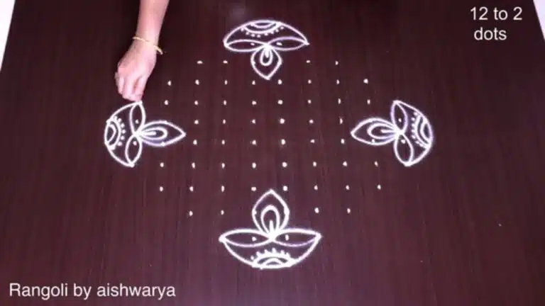 12×2 dots kolam