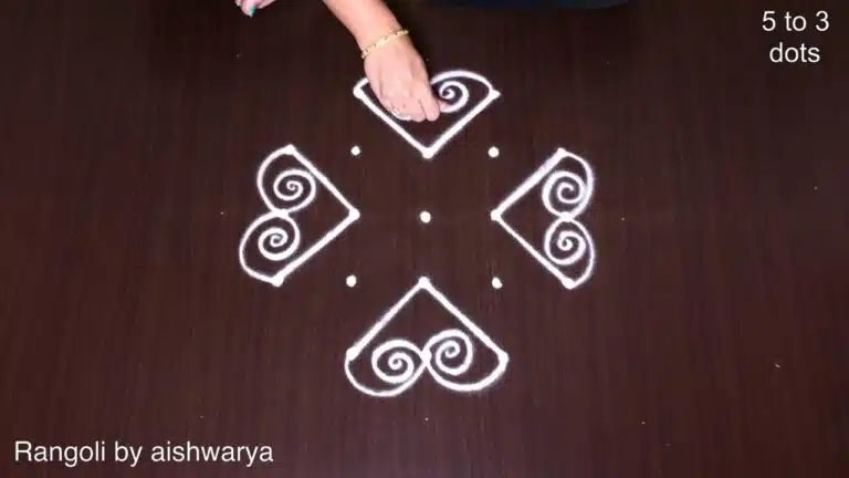 5×3 dots kutti kolam