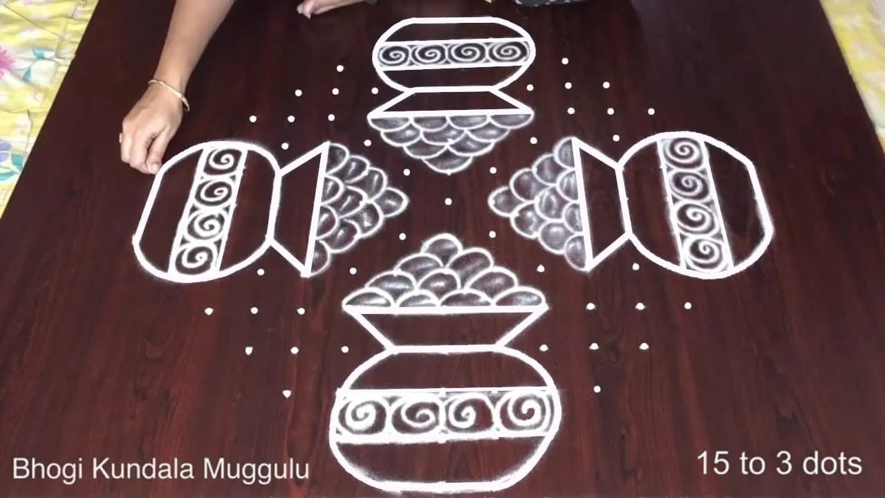 New Sankranthi Muggulu 15 To 3 Dots