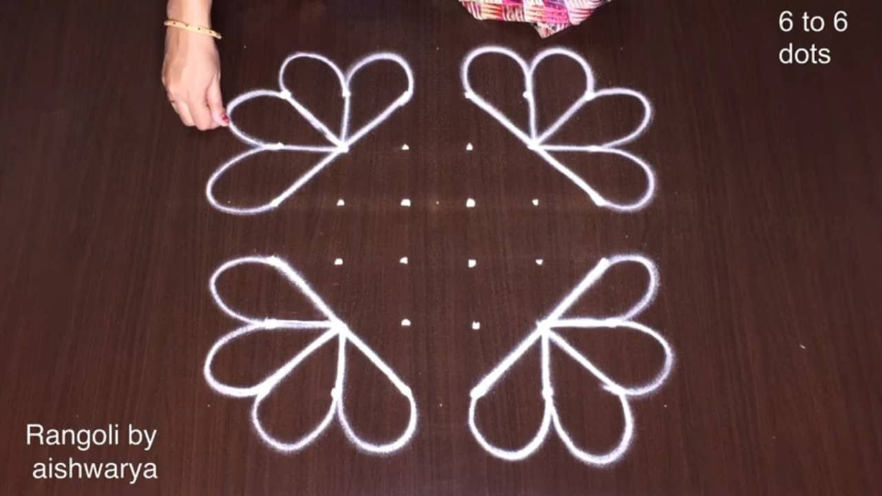 New Year Flower Easy Chinna Kolam