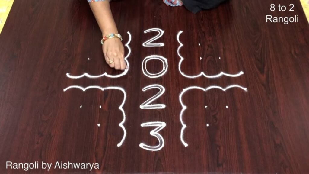 8×2 dots New Year kolam