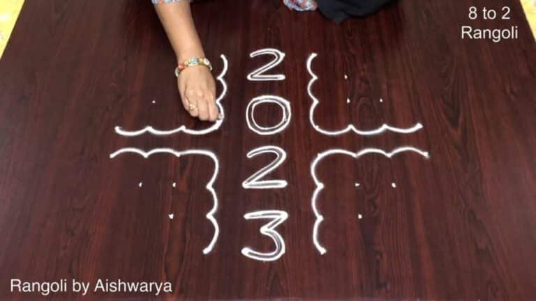 8×2 dots New Year kolam