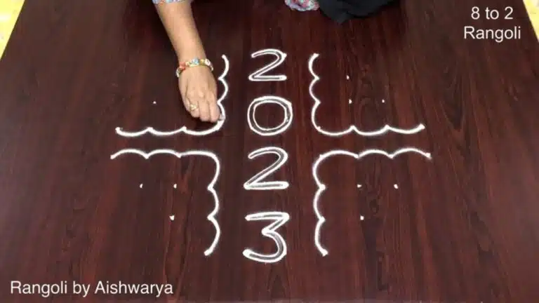 8×2 dots New Year kolam