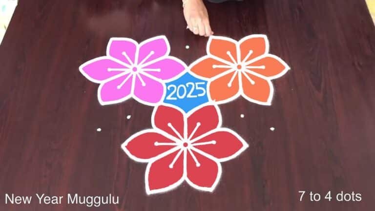New Year kolam with dots
