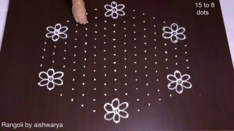 15×8 dots New Year muggulu