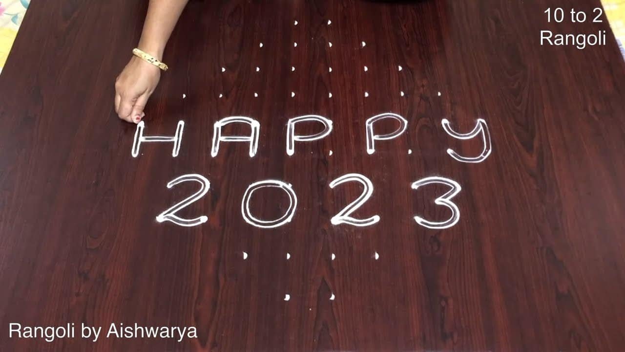 New Year Muggulu 10 Dots