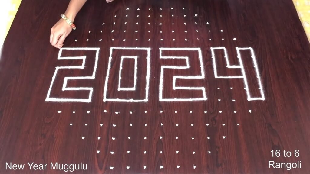 16×6 dots New Year muggulu